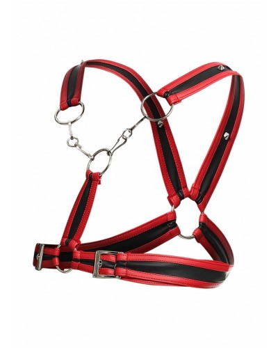 Harnais Cross Chain Dngeon Noir-Rouge sur la Boutique du Hard