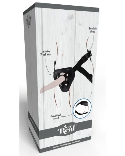 Harnais pour Gode ceinture Strap-On Deluxe Get Real Noir sur la Boutique du Hard