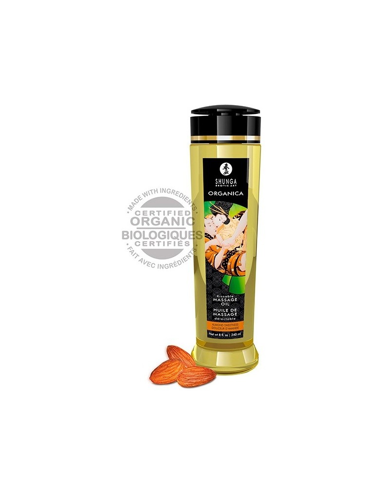 Huile de massage Bio Kissable Amande douce 240mL sur la Boutique du Hard