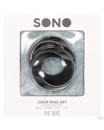 Lot de 2 cockrings en silicone Twist Sono n