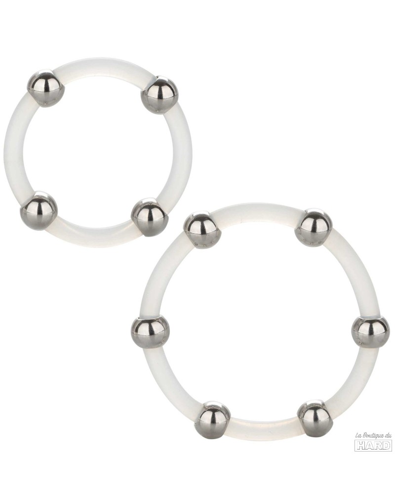 Lot de 2 Cockrings Transparents avec Billes pas cher