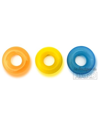 Lot de 3 Cockrings colorEs D-Ring Glow pas cher