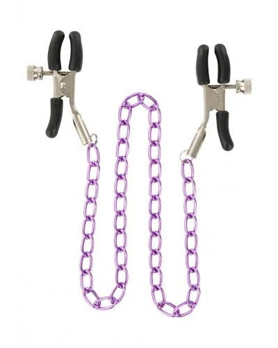 Pinces pour tétons Nipple Chain Purple sur la Boutique du Hard