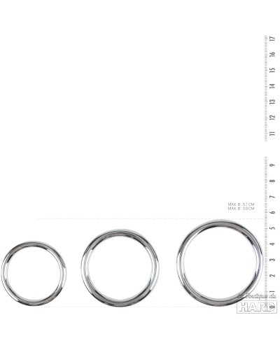 Lot de 3 cockrings Sinner Rings 40 a 50mm pas cher