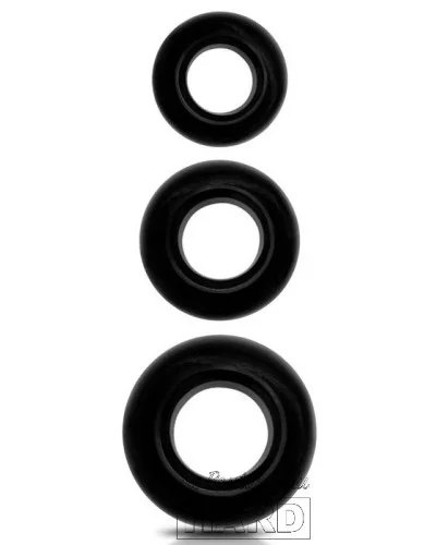 Lot de 3 cockrings souples Beast Ring Noirs pas cher