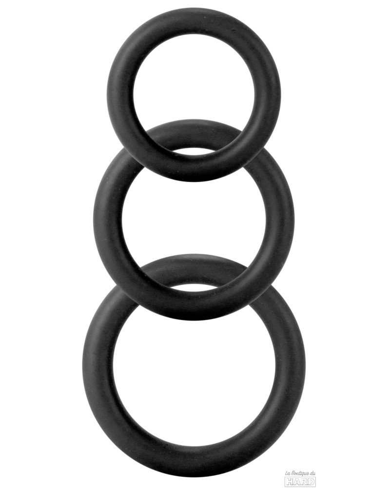 Lot de 3 cockrings Twiddle Noir pas cher