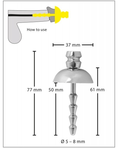 Plug pénis Umbrella 6cm - Diamètre 8mm sur la Boutique du Hard