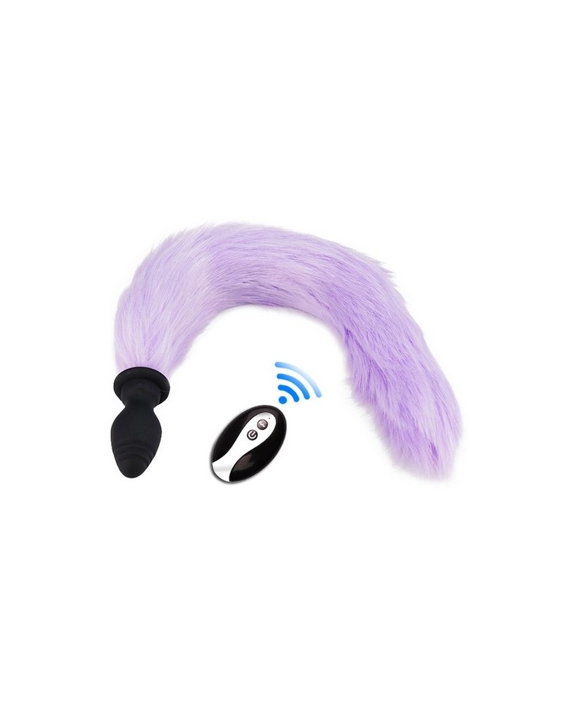 Plug Queue vibrant Fox Tail Vibe 6.5 x 3.2cm Queue 40cm Violette sur la Boutique du Hard