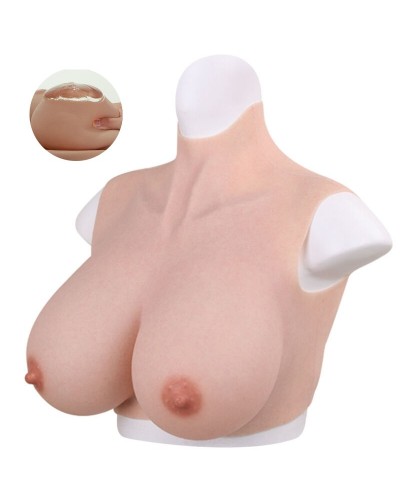 Buste Seins réalistes Silicone Col haut Bonnet C sur la Boutique du Hard