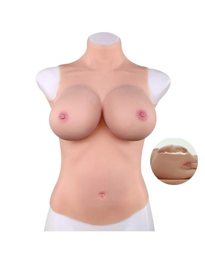 Buste Entier Seins réalistes Silicone - Col haut - Bonnet E sur la Boutique du Hard