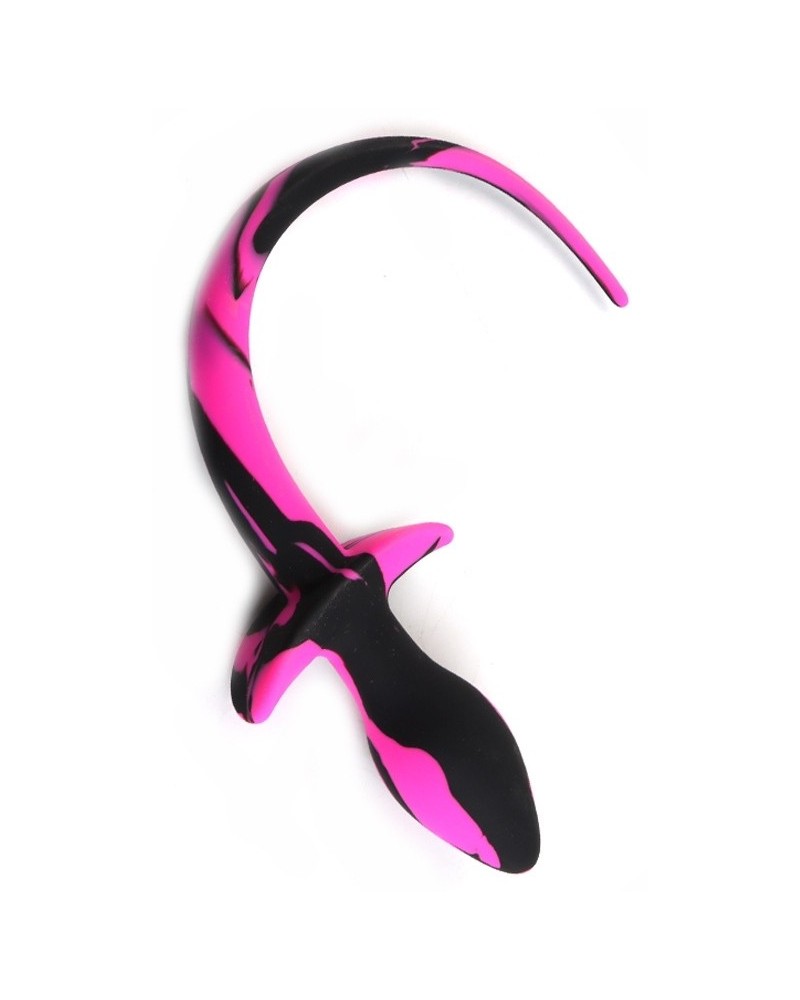 Plug Queue de chien Dog Tail 7.5 x 3.1cm Noir-Rose sur la Boutique du Hard