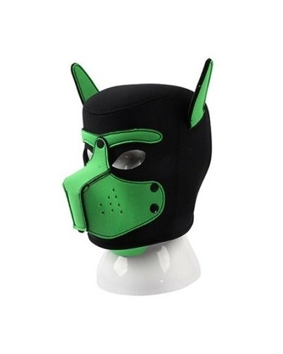 Masque Puppy néoprène Dog On Noir-Vert sur la Boutique du Hard