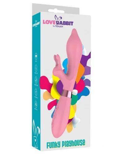 Vibro Rabbit Funky Playhouse 21cm Rose sur la Boutique du Hard