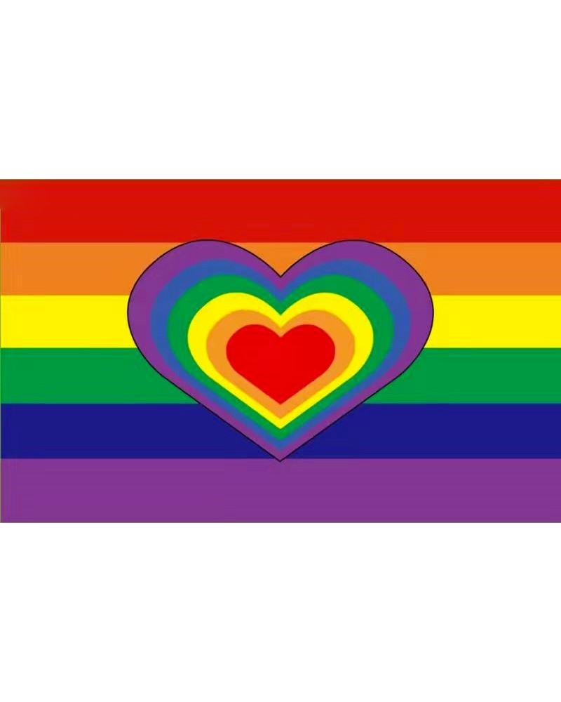 Drapeau Rainbow Heart 90 x 150cm sur la Boutique du Hard