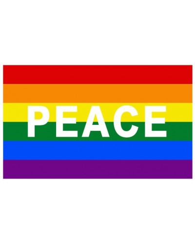 Drapeau Rainbow Peace 90 x 150cm sur la Boutique du Hard