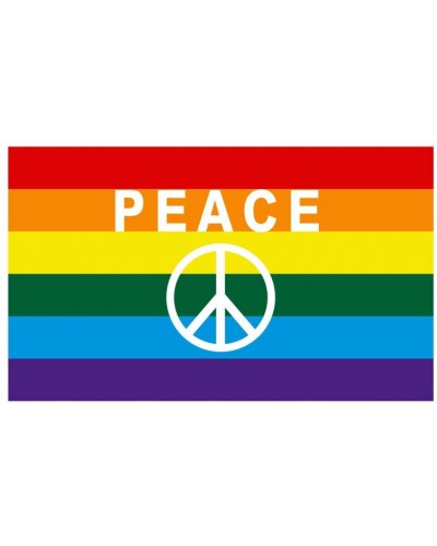 Drapeau Rainbow Symbole Peace 90 x 150cm sur la Boutique du Hard