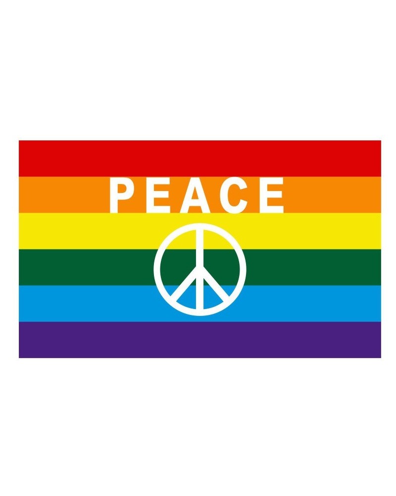 Drapeau Rainbow Symbole Peace 90 x 150cm sur la Boutique du Hard