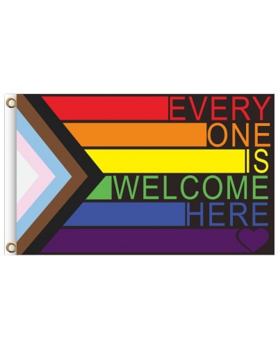 Drapeau LGBT+ Welcome Here 90 x 150cm sur la Boutique du Hard