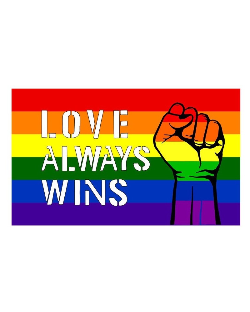 Drapeau Rainbow Love Always Wins 90 x 150cm sur la Boutique du Hard