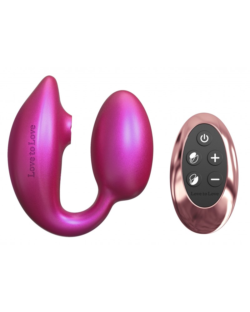 Stimulateur Clitoris et Point G Wonderlover Love to Love Framboise sur la Boutique du Hard