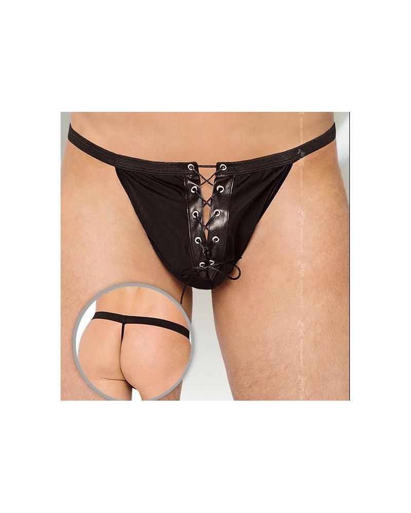 String Homme LACET Noir sur la Boutique du Hard