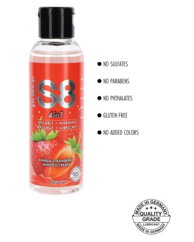 Lubrifiant Comestible Fraise-Vanille 4in1 S8 125mL pas cher