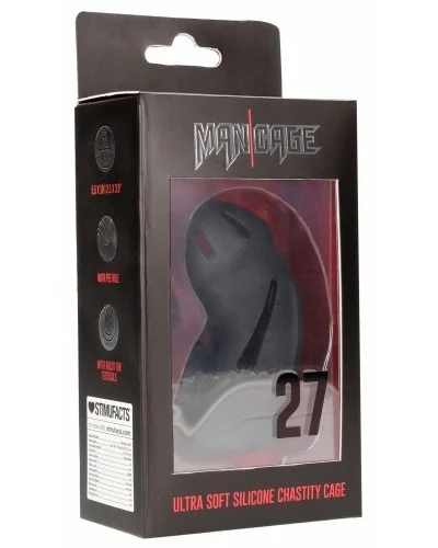 Cage de chasteté ManCage Modèle 27 - 9.6 x 3.5cm Noire sextoys et accessoires sur La Boutique du Hard