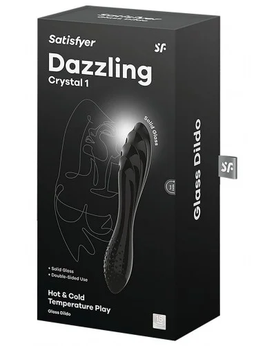 Gode en verre Dazzling Crystal 1 - 18 x 3.6cm Noir sextoys et accessoires sur La Boutique du Hard