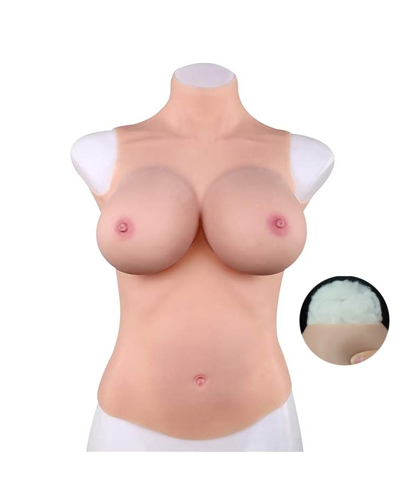 Buste Entier Seins Réalistes Coton - Col haut - Bonnet D sextoys et accessoires sur La Boutique du Hard