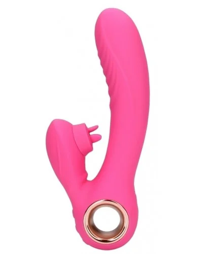 Vibro Rabbit Tongue Flicker 19 cm Rose sextoys et accessoires sur La Boutique du Hard