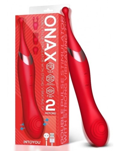 Stimulateur de clitoris Onax Double Pulse Rouge sextoys et accessoires sur La Boutique du Hard