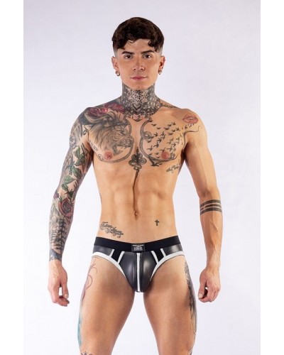 Jockstrap en néoprène Jock Brief Mr B Noir-Blanc sextoys et accessoires sur La Boutique du Hard