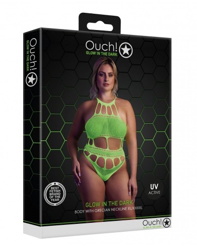 Body à encolure grecque Vert Fluo sextoys et accessoires sur La Boutique du Hard