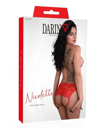 Culotte ouverte Arrière Nicolette Rouge sextoys et accessoires sur La Boutique du Hard