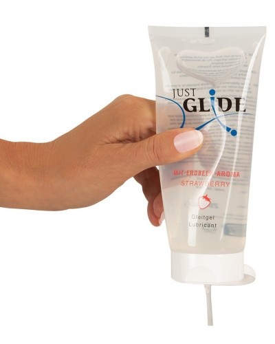 Lubrifiant Aromatisé Fraise Just Glide 200ml sextoys et accessoires sur La Boutique du Hard