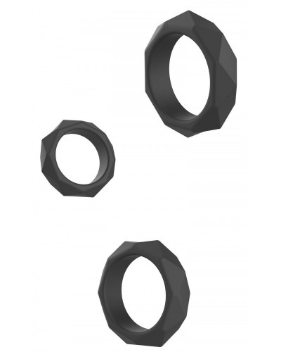 Lot de 3 Cockrings Silicone Heavy C-Ring Noirs sextoys et accessoires sur La Boutique du Hard