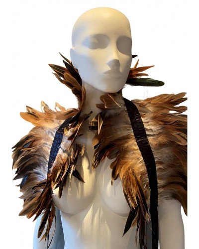 Couvre-Épaules Plumes Beige-Marron sextoys et accessoires sur La Boutique du Hard