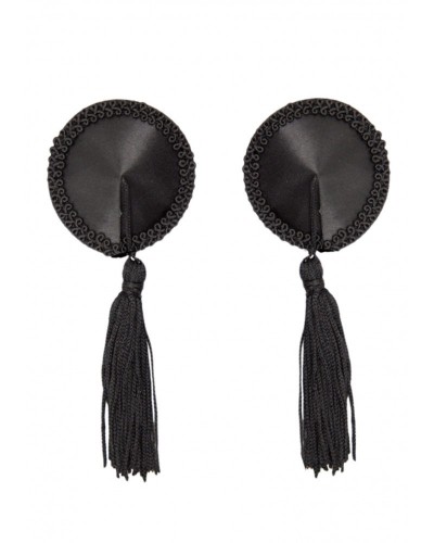 Cache-Tétons Satin avec Pompon Nipple Couture Noir sextoys et accessoires sur La Boutique du Hard