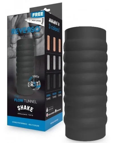 Masturbateur The Flow Tunnel Shake Reverso Noir sextoys et accessoires sur La Boutique du Hard