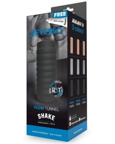 Masturbateur The Flow Tunnel Shake Reverso Noir sextoys et accessoires sur La Boutique du Hard