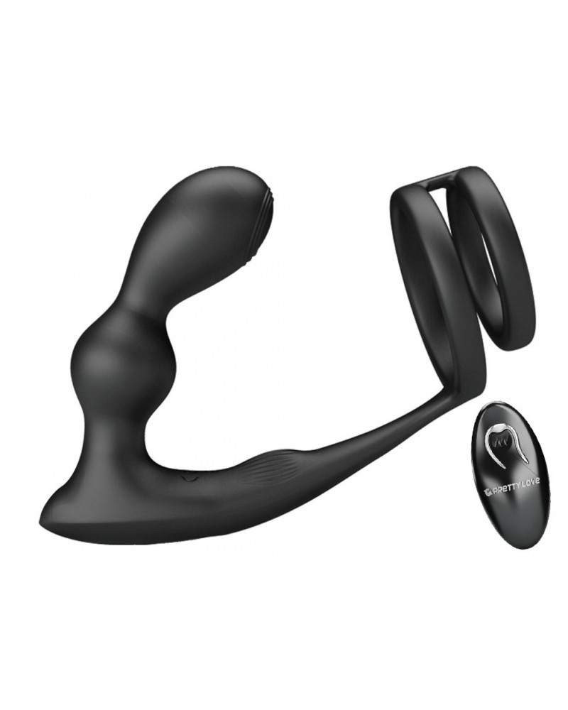 Cockring Plug Marshall Pretty Love 7.5 x 2.7 cm Noir sextoys et accessoires sur La Boutique du Hard