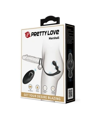 Cockring Plug Marshall Pretty Love 7.5 x 2.7 cm Noir sextoys et accessoires sur La Boutique du Hard