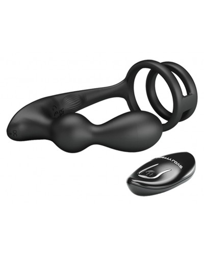 Cockring Plug Marshall Pretty Love 7.5 x 2.7 cm Noir sextoys et accessoires sur La Boutique du Hard