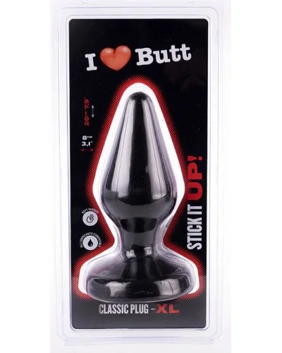 Plug Classic XL I Love Butt 17 x 7.5 cm Noir sextoys et accessoires sur La Boutique du Hard