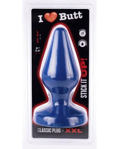 Plug Classic XXL I Love Butt 20 x 9 cm Bleu sextoys et accessoires sur La Boutique du Hard