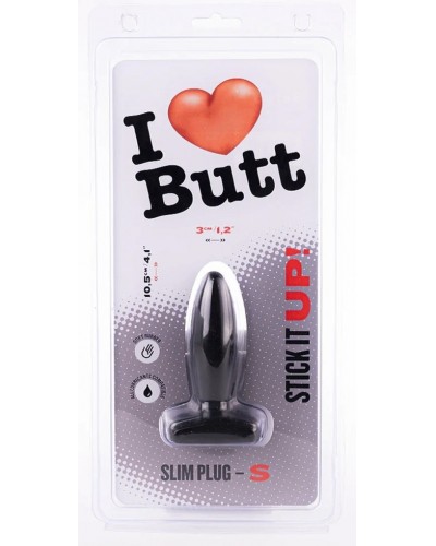 Plug Slim S I Love Butt 8.5 x 3 cm Noir sextoys et accessoires sur La Boutique du Hard