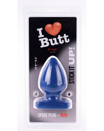 Plug Spade M I Love Butt 11 x 6.7 cm Bleu sextoys et accessoires sur La Boutique du Hard