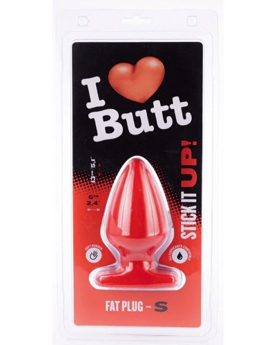 Plug Fat S I Love Butt 11 x 6 cm Rouge sextoys et accessoires sur La Boutique du Hard