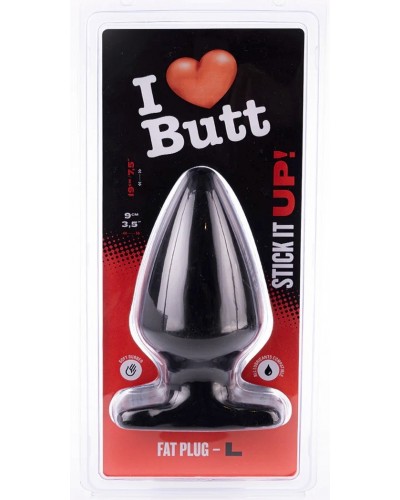 Plug Fat L I Love Butt 15.5 x 9 cm Noir sextoys et accessoires sur La Boutique du Hard