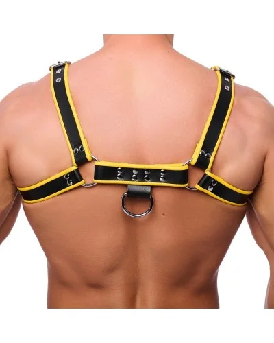 Harnais en cuir Premium Jaune-Noir sextoys et accessoires sur La Boutique du Hard